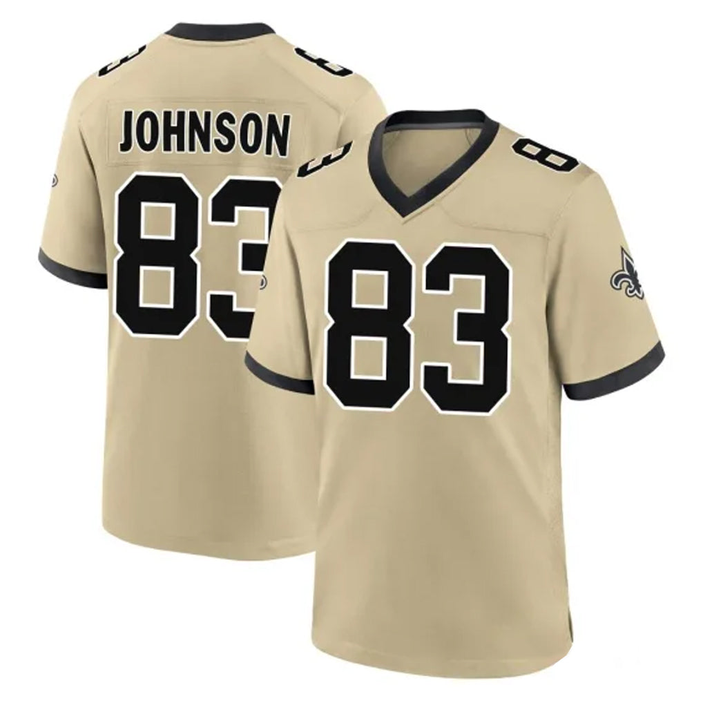 Ndoa NO.Saints #83 Juwan Johnson Player Gold Home Game Stitched Jerseys