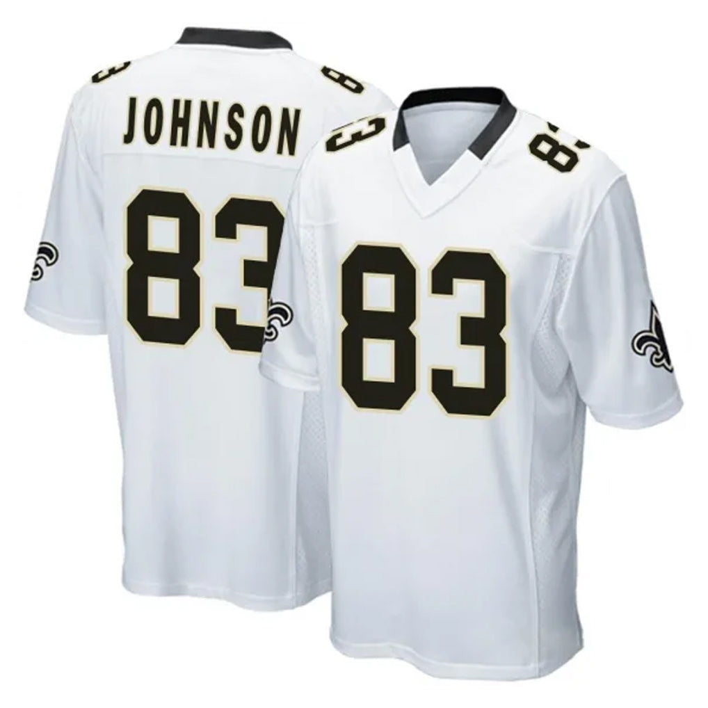 Ndoa NO.Saints #83 Juwan Johnson Player White Home Game Stitched Jerseys