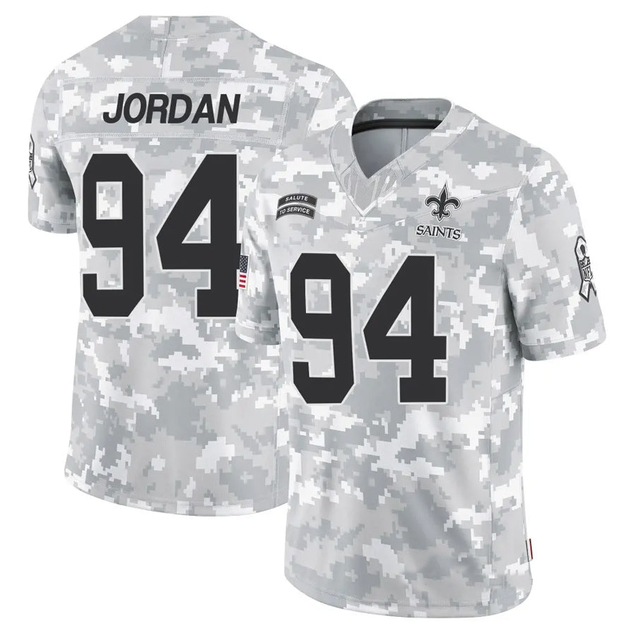 Ndoa NO.Saints #94 Cameron Jordan Player Arctic Camo Salute to Service Limited Stitched Jerseys