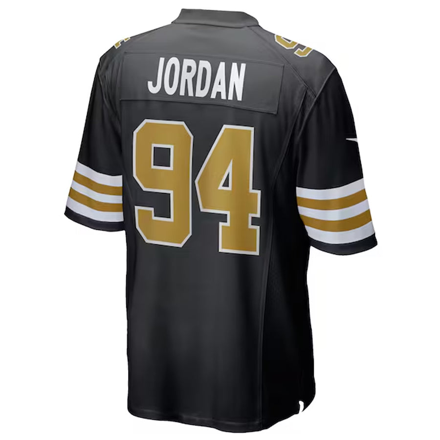 Ndoa NO.Saints #94 Cameron Jordan Player Black Alternate Game Stitched Jerseys