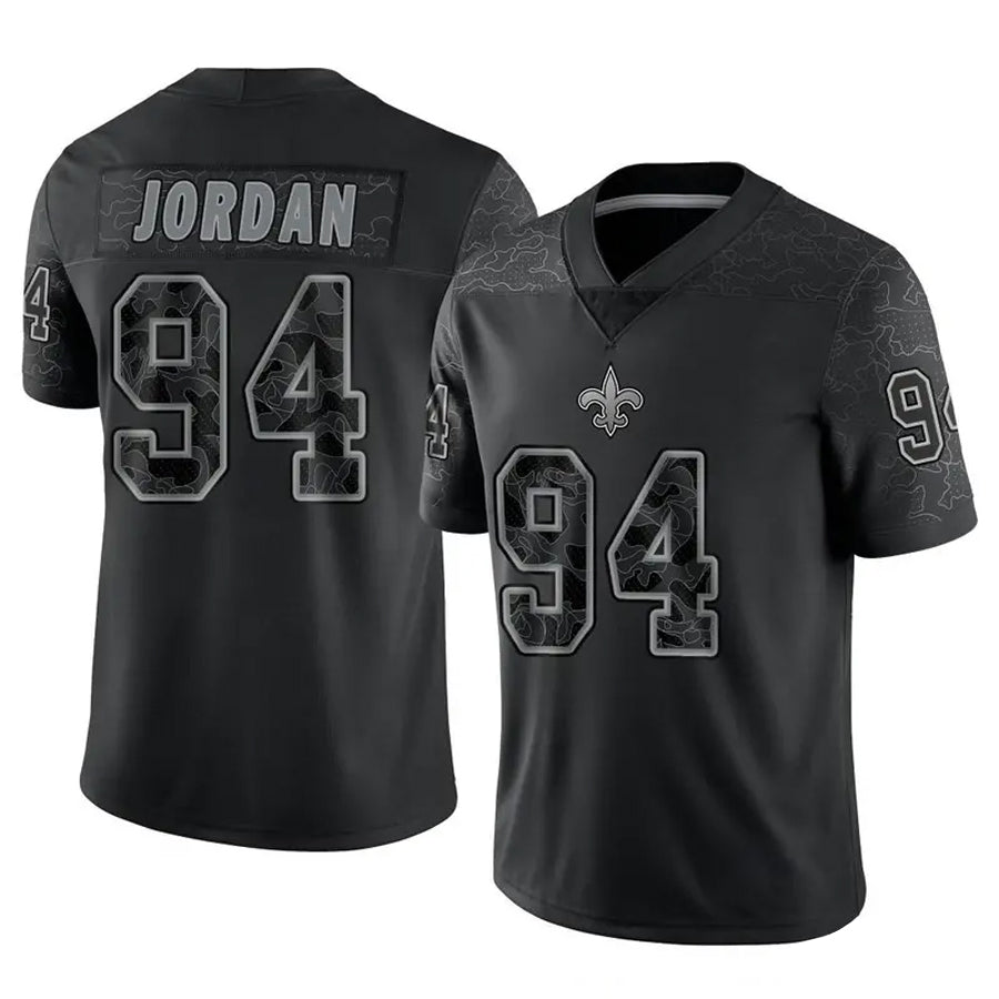 Ndoa NO.Saints #94 Cameron Jordan Player Black RFLCTV Limited Stitched Jerseys