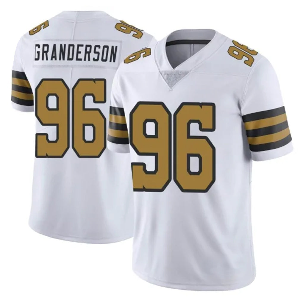 Ndoa NO.Saints #96 Carl Granderson Player White Limited Color Rush Home Game Stitched Jerseys