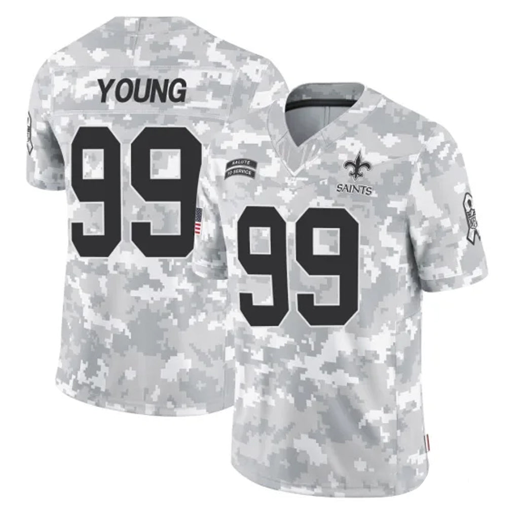 Ndoa NO.Saints #99 Chase Young Player Arctic Camo Salute To Service Limited Game Stitched Jerseys