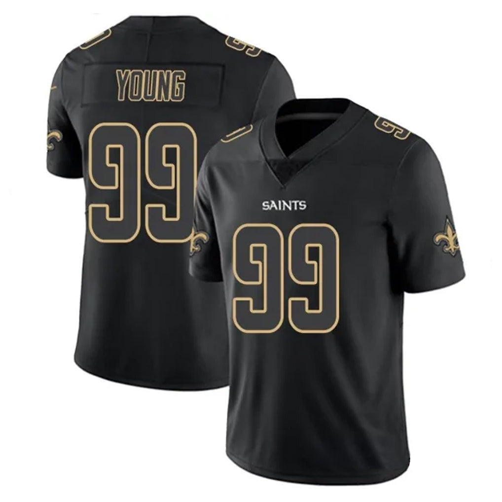 Ndoa NO.Saints #99 Chase Young Player Black Impact Limited Home Game Stitched Jerseys