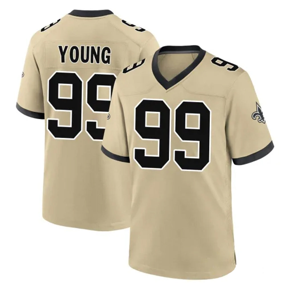 Ndoa NO.Saints #99 Chase Young Player Gold Home Game Stitched Jerseys