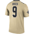 Ndoa NO.Saints #9 Drew Brees Gold Inverted Legend Stitched Jerseys