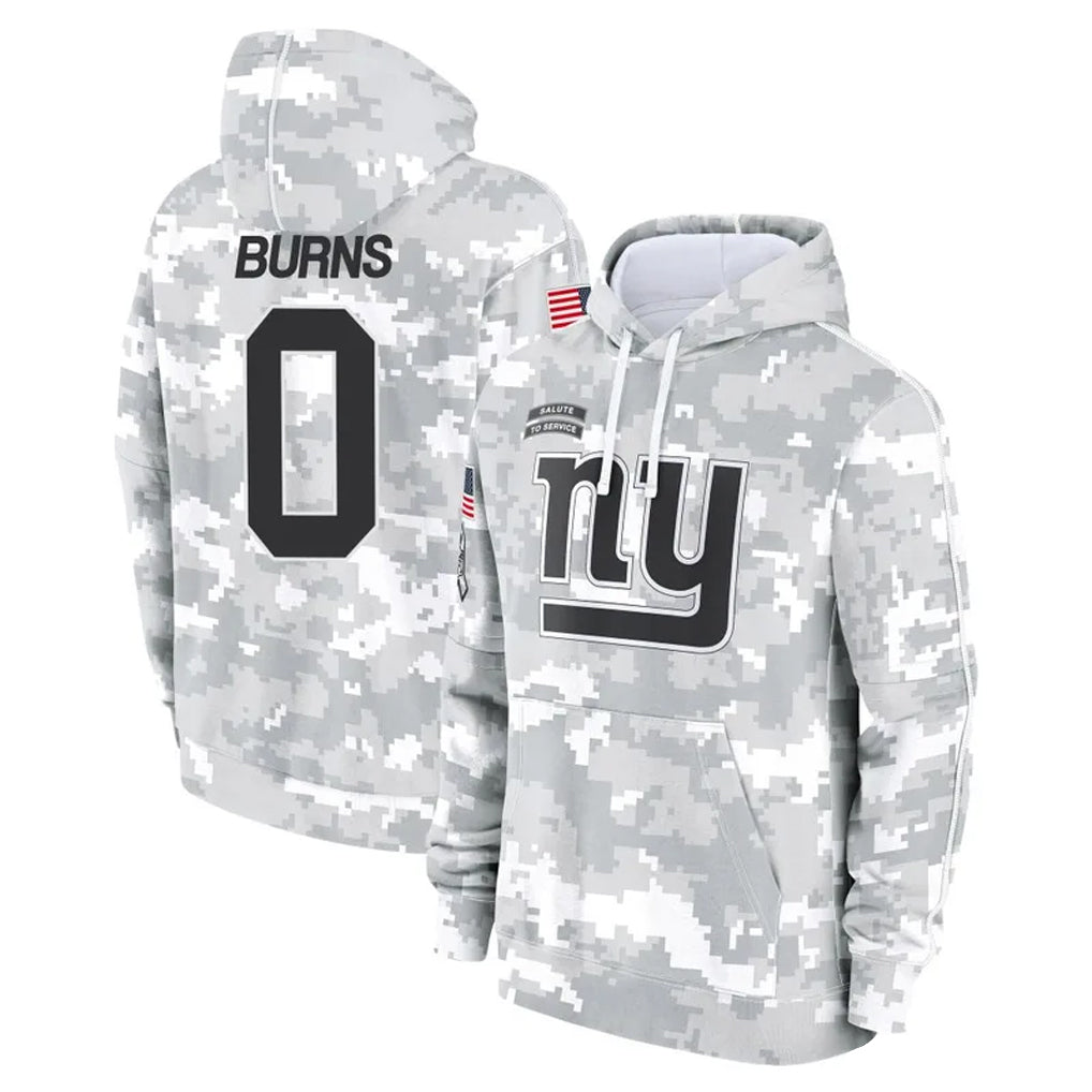 Ndoa NY.Giants #0 Brian Burns Player Arctic Camo Salute to Service Hoodies Stitched Jerseys