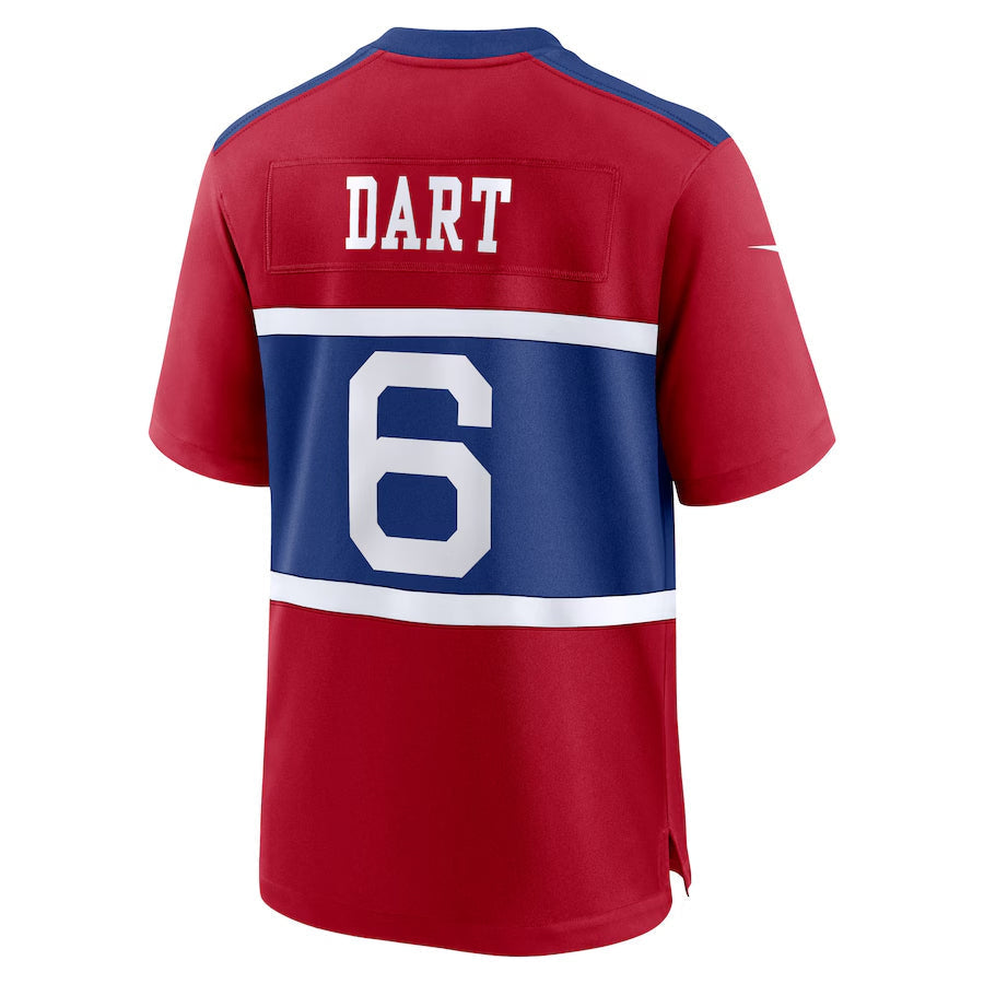 Ndoa NY.Giants #6 Jaxson Dart Player Red Alternate Century Red Game Stitched Jerseys