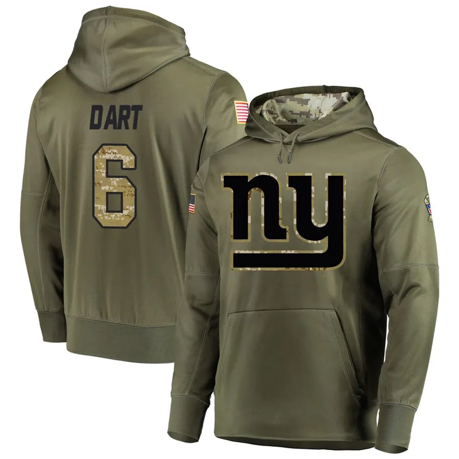 Ndoa NY.Giants #6 Jaxson Dart Player Salute to Service Hoodies Stitched Jerseys