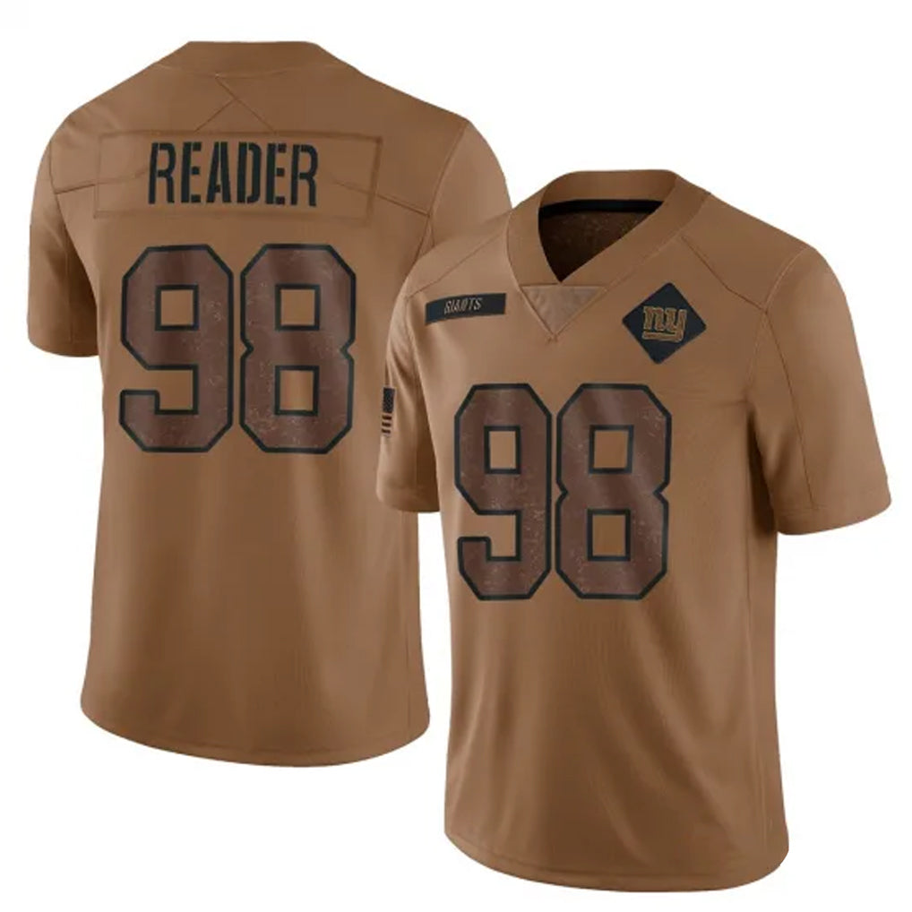 Ndoa NY.Giants #98 DJ Reader Player Brown Salute To Service Limited Stitched Jerseys