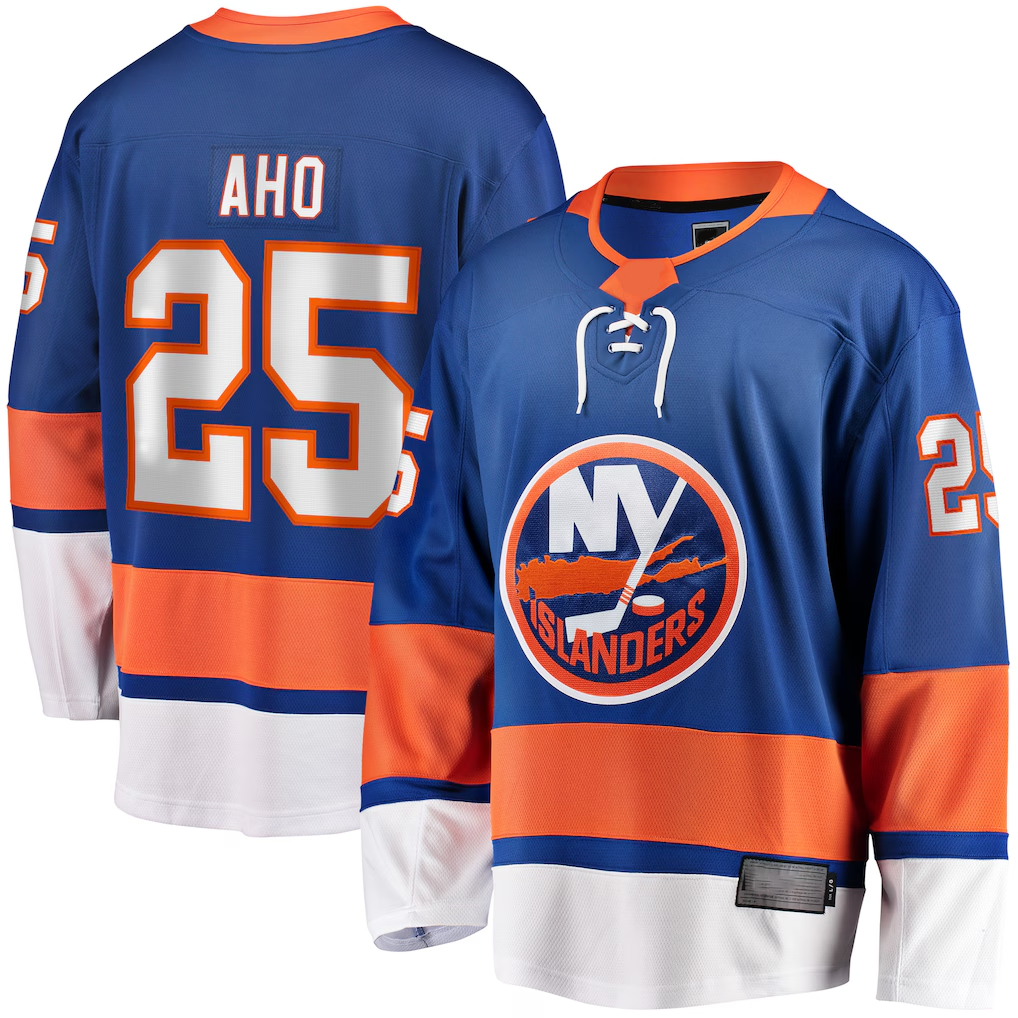Ndoa NY.Islanders #25 Sebastian Aho Royal Home Breakaway Player Jerseys