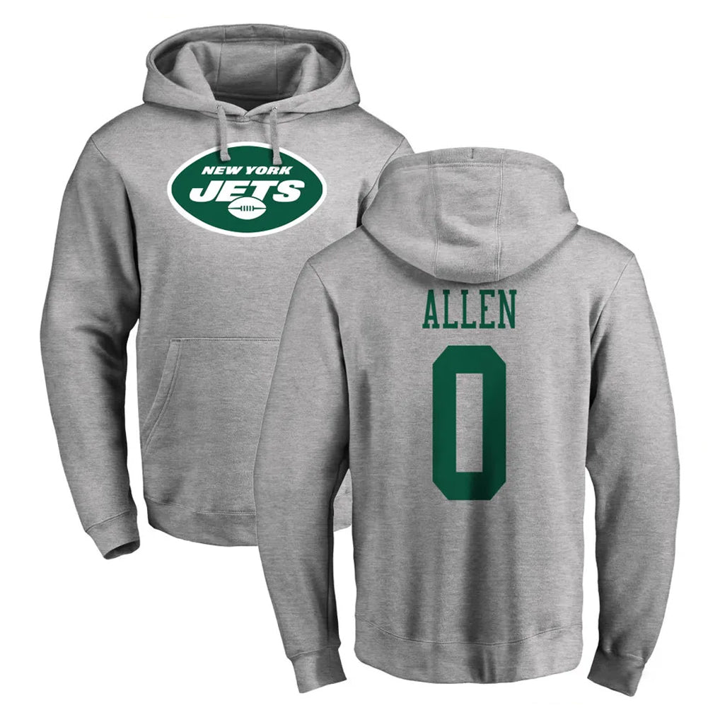 Ndoa NY.Jets #0 Braelon Allen Player Gray LOGO Pullover Hoodies Limited Game Stitched Jerseys
