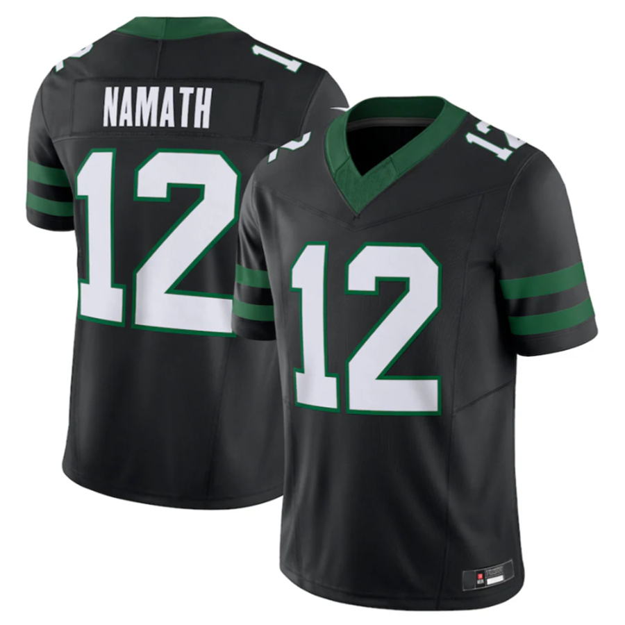 Ndoa NY.Jets #12 Joe Namath Legacy Black Vapor F.U.S.E. Limited Jersey Stitched American Stitched Jerseys