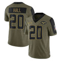 Ndoa NY.Jets #20 Breece Hall Player Olive Salute To Service Limited Game Stitched Jerseys