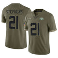 Ndoa NY.Jets #21 Brandon Stephens Player Olive Salute To Service Limited Stitched Jerseys