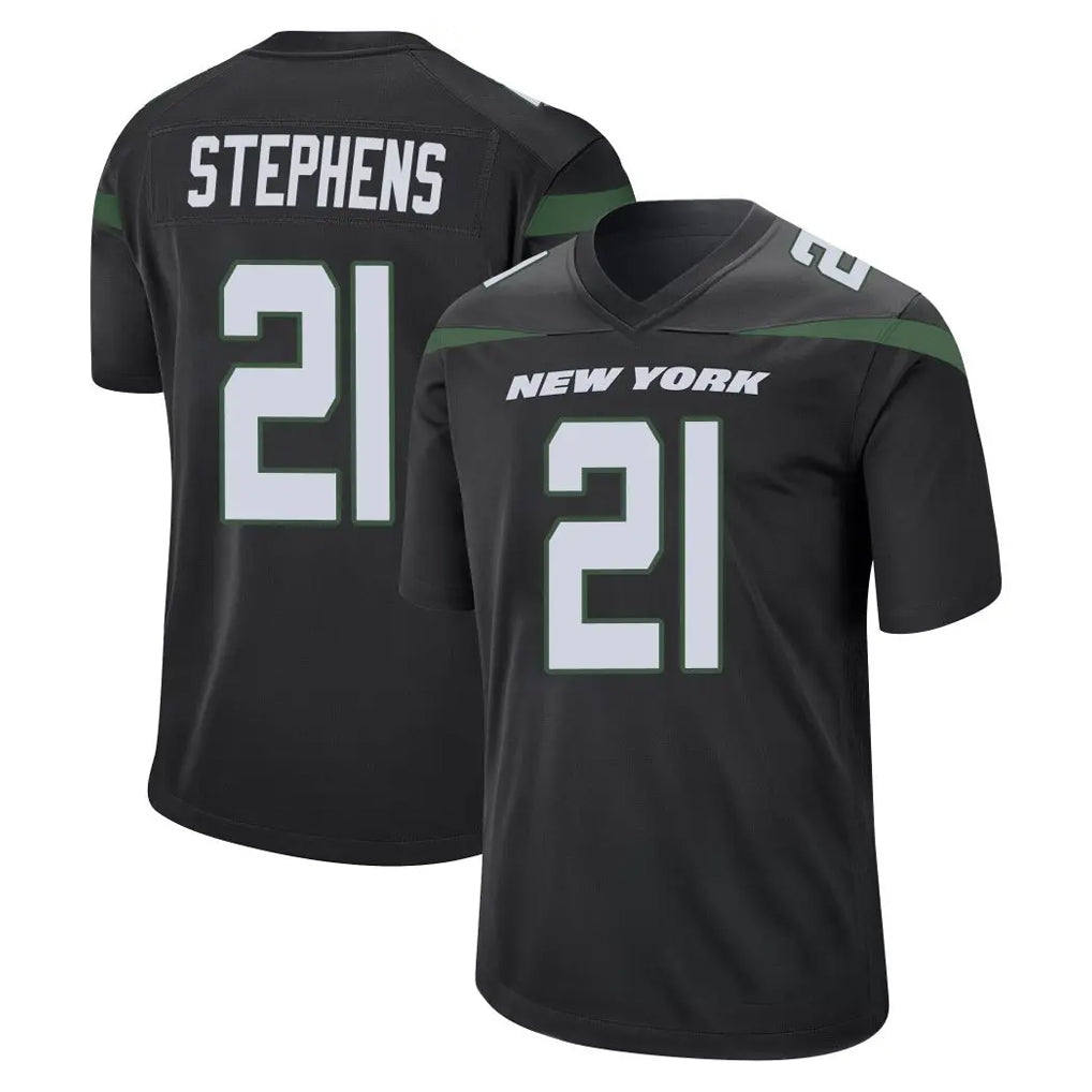 Ndoa NY.Jets #21 Brandon Stephens Player Stealth Black Home Game Stitched Jerseys