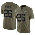 Ndoa NY.Jets #26 Nahshon Wright Player Olive Salute To Service Limited Stitched Jerseys