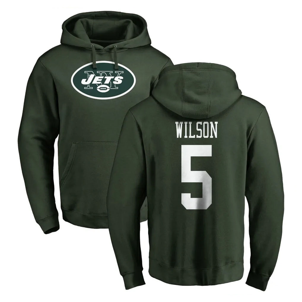 Ndoa NY.Jets #5 Garrett Wilson Player Green LOGO Pullover Hoodies Limited Game Stitched Jerseys