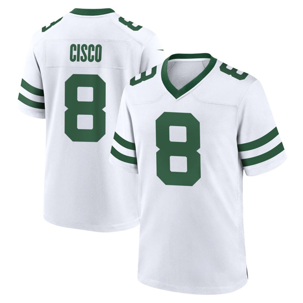 Ndoa NY.Jets #8 Andre Cisco Player White Legacy Home Game Stitched Jerseys