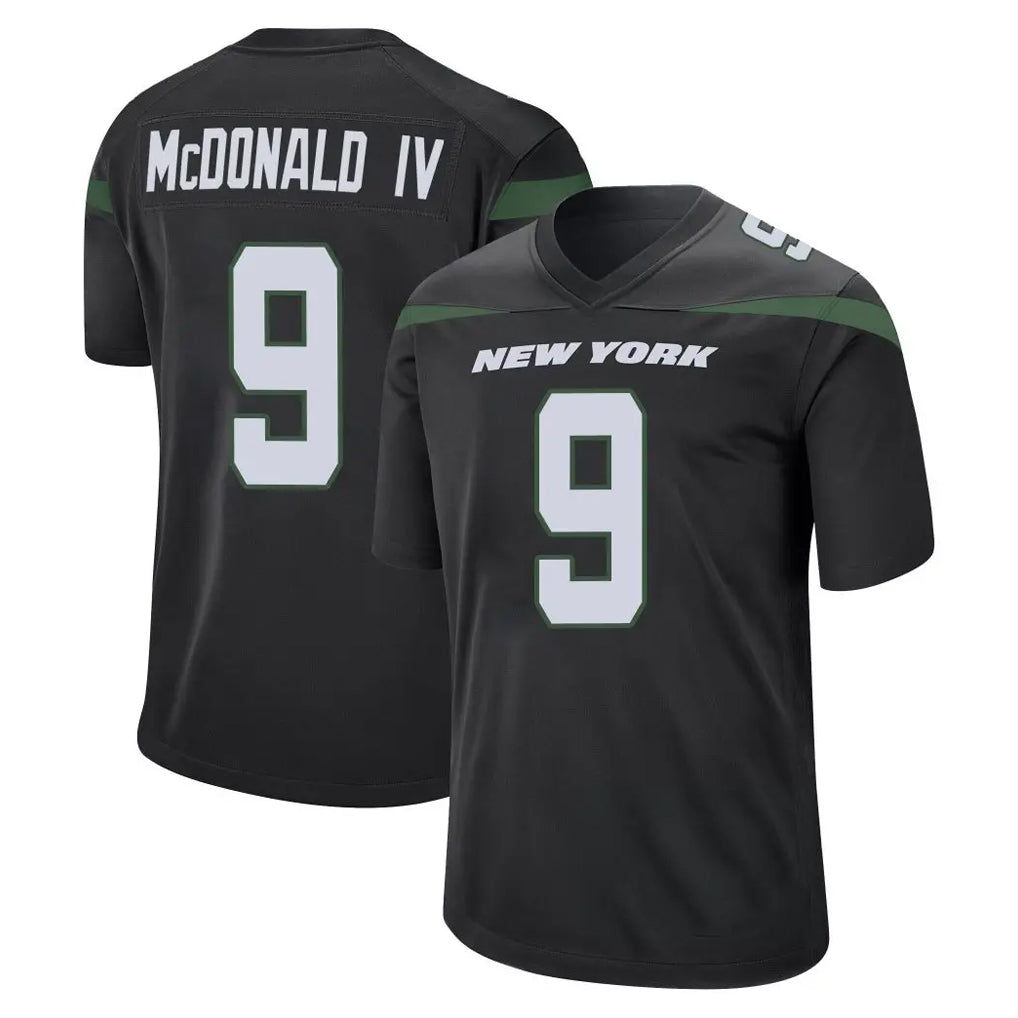Ndoa NY.Jets #9 Will McDonald IV Player Stealth Black Home Game Stitched Jerseys