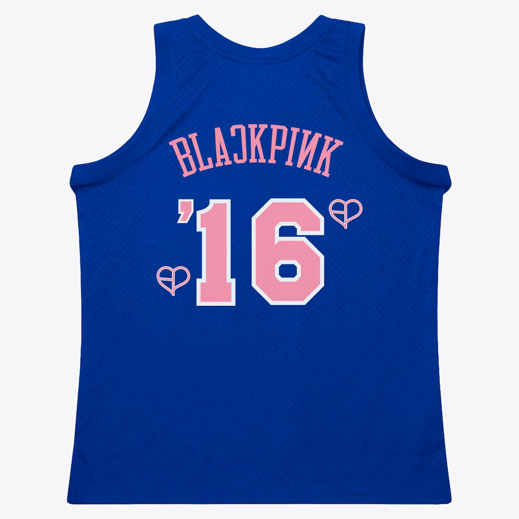 Ndoa NY.Knicks Mitchell & Ness x BLACKPINK Blue Hardwood Classics Swingman Jerseys - Limited Edition