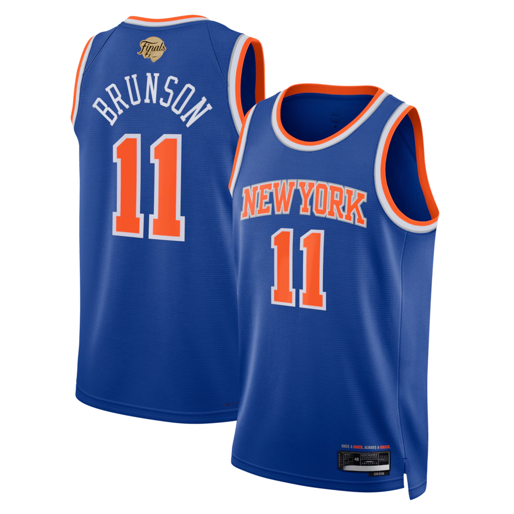 Ndoa NY.Knicks #11 Jalen Brunson  Blue 2026  Finals Patch Swingman Jerseys - Icon Edition