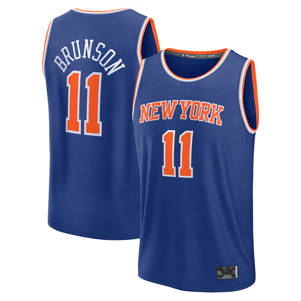 Ndoa NY.Knicks #11 Jalen Brunson  Blue Fast Break Replica Player Jerseys - Icon Edition