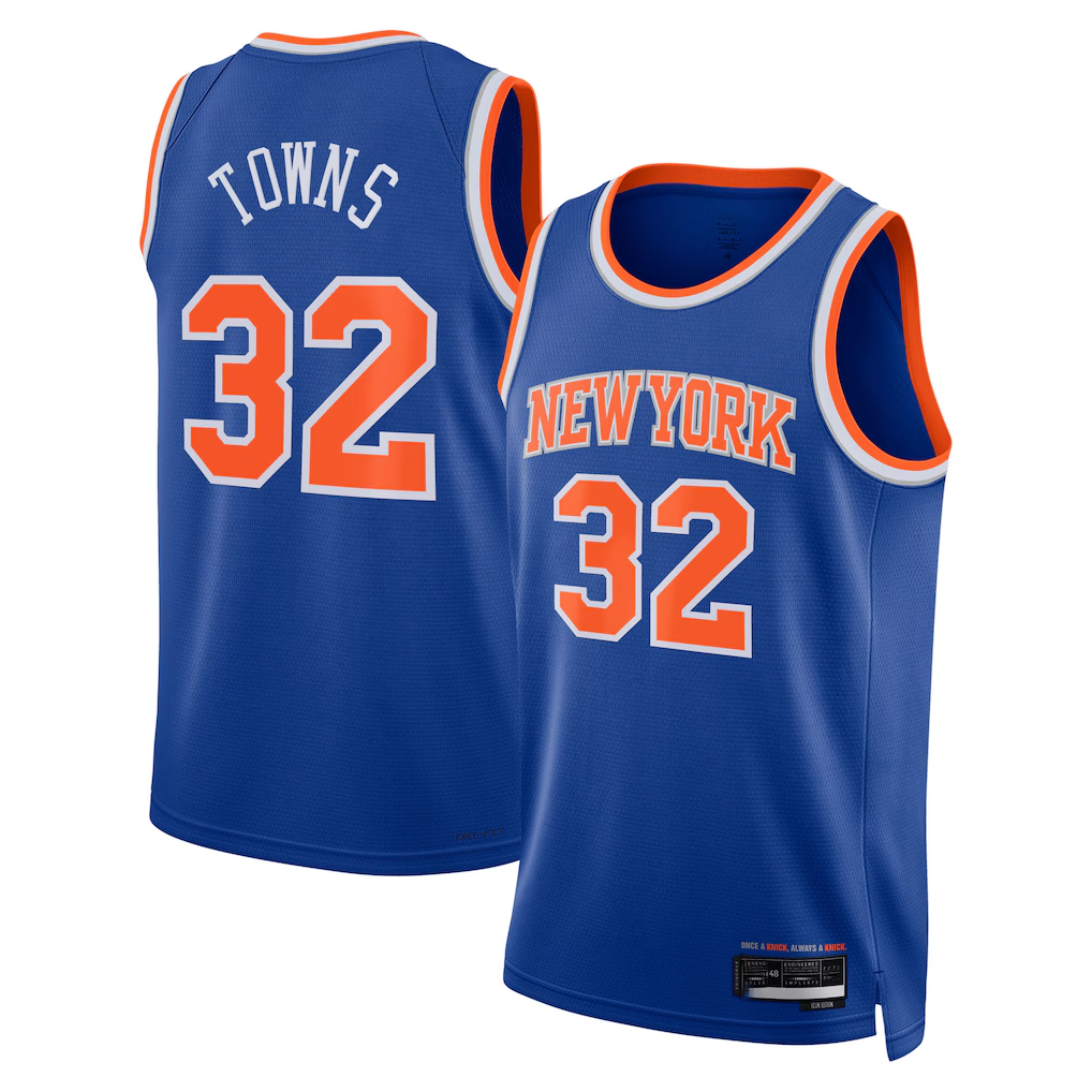 Ndoa NY.Knicks #32 Karl-Anthony Towns Blue Swingman Jerseys - Icon Edition
