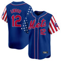 Ndoa NY.Mets #12 Francisco Lindor Player Royal 2025 Independence Day Vapor Premier Limited  Stitched Jerseys