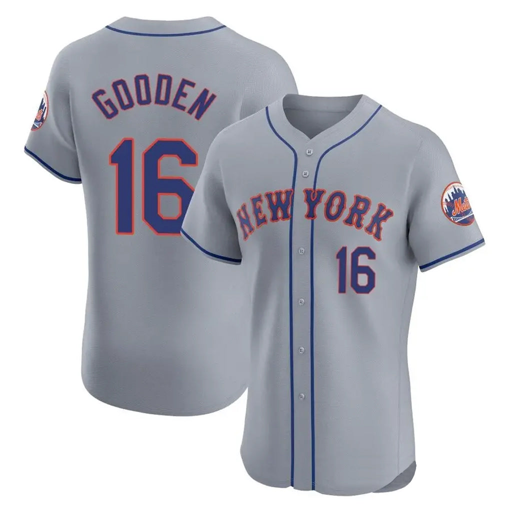 Ndoa NY.Mets #16 Dwight Gooden Player Gray Road Limited Elite Home Stitched Jerseys