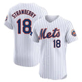 Ndoa NY.Mets #18 Darryl Strawberry Player White Home Limited Elite Stitched Jerseys