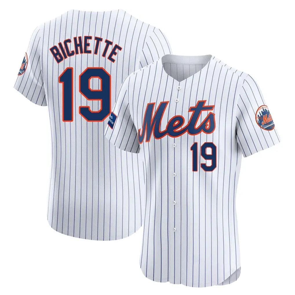 Ndoa NY.Mets #19 Bo Bichette Player White Home Limited Elite Stitched Jerseys