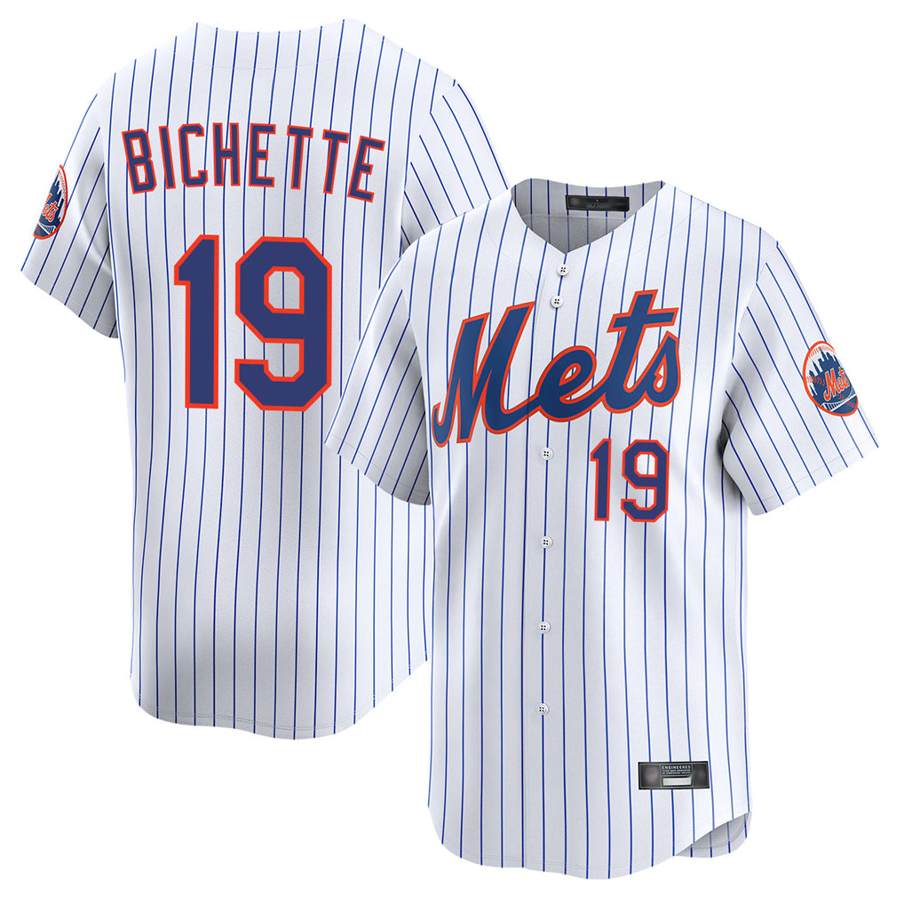 Ndoa NY.Mets #19 Bo Bichette Player White Home Limited Stitched Jerseys