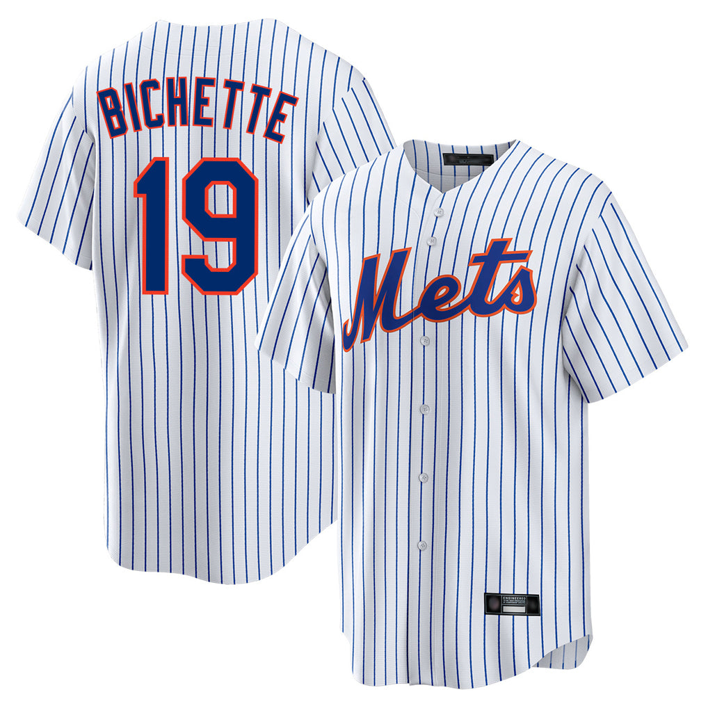 Ndoa NY.Mets #19 Bo Bichette Player White Home Replica Stitched Jerseys