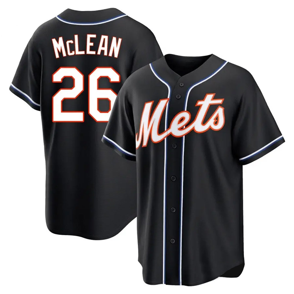 Ndoa NY.Mets #26 Nolan McLean Player Black Fashion Out Game Stitched Jerseys