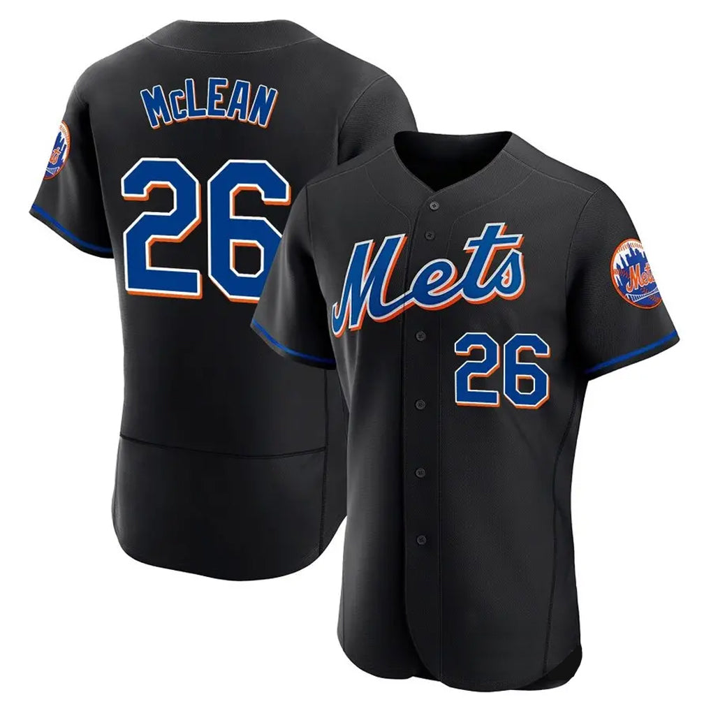 Ndoa NY.Mets #26 Nolan McLean Player Black Replica Home Limited Elite Stitched Jerseys
