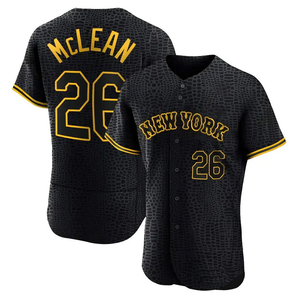 Ndoa NY.Mets #26 Nolan McLean Player Black Snake Skin City Home Game Stitched Jerseys