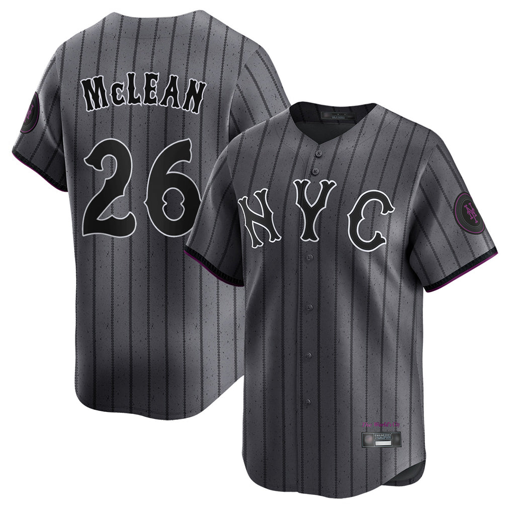 Ndoa NY.Mets #26 Nolan McLean Player Gray City Connect Limited Stitched Jerseys