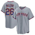 Ndoa NY.Mets #26 Nolan McLean Player Gray Road Home Game Stitched Jerseys