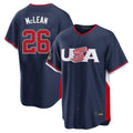 Ndoa NY.Mets #26 Nolan McLean Player Navy USA 2026 World Classic Home Limited Stitched Jerseys
