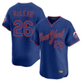 Ndoa NY.Mets #26 Nolan McLean Player Royal T-shirt Home Limited Elite Stitched Jerseys