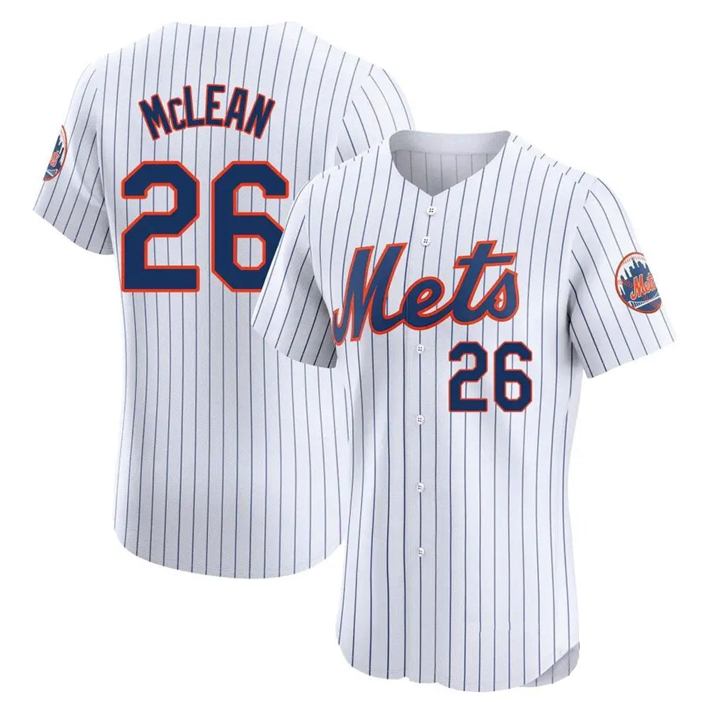 Ndoa NY.Mets #26 Nolan McLean Player White Home Limited Elite Stitched Jerseys