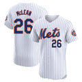 Ndoa NY.Mets #26 Nolan McLean Player White Home Limited Elite Stitched Jerseys