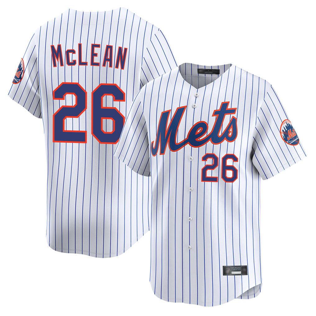 Ndoa NY.Mets #26 Nolan McLean Player White Home Replica Stitched Jerseys