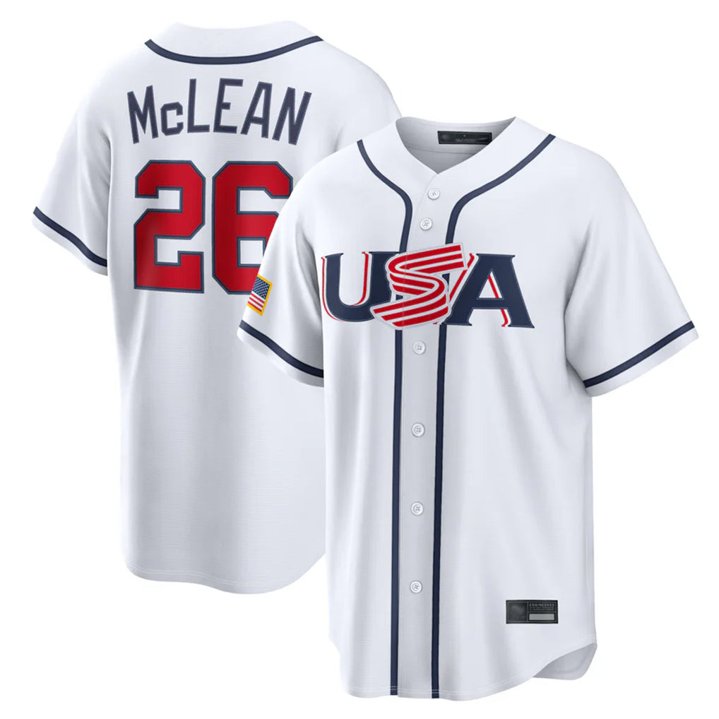 Ndoa NY.Mets #26 Nolan McLean Player White USA 2026 World Classic Home Limited Stitched Jerseys