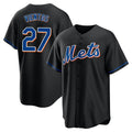 Ndoa NY.Mets #27 Mark Vientos Player Black Replica Home Game Stitched Jerseys