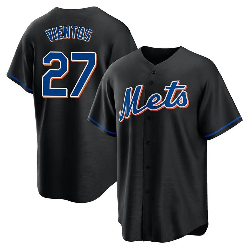 Ndoa NY.Mets #27 Mark Vientos Player Black Replica Home Game Stitched Jerseys