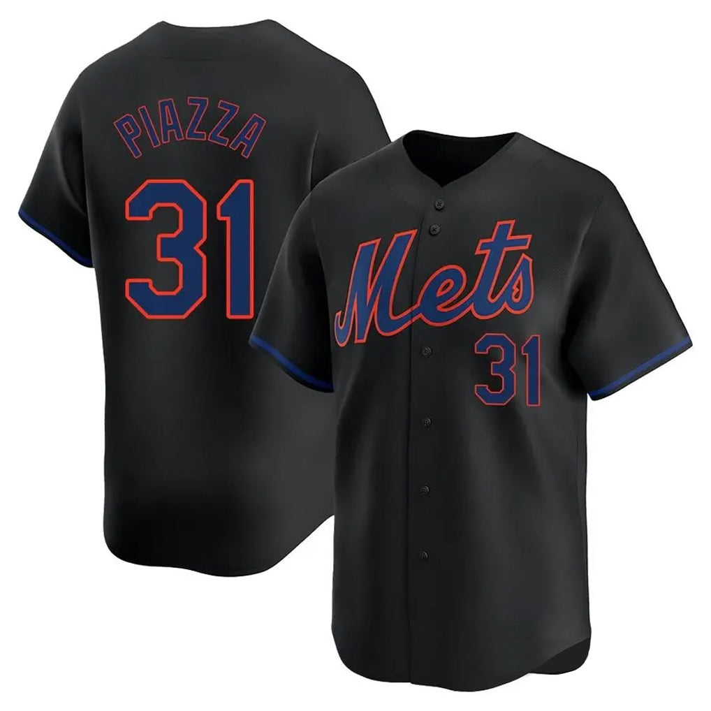 Ndoa NY.Mets #31 Mike Piazza Player Black Alternate Home Limited Stitched Jerseys