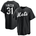 Ndoa NY.Mets #31 Mike Piazza Player Black Home Game Stitched Jerseys