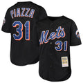 Ndoa NY.Mets #31 Mike Piazza Player Black Mitchell & Ness Cooperstown Collection Home Limited Stitched Jerseys